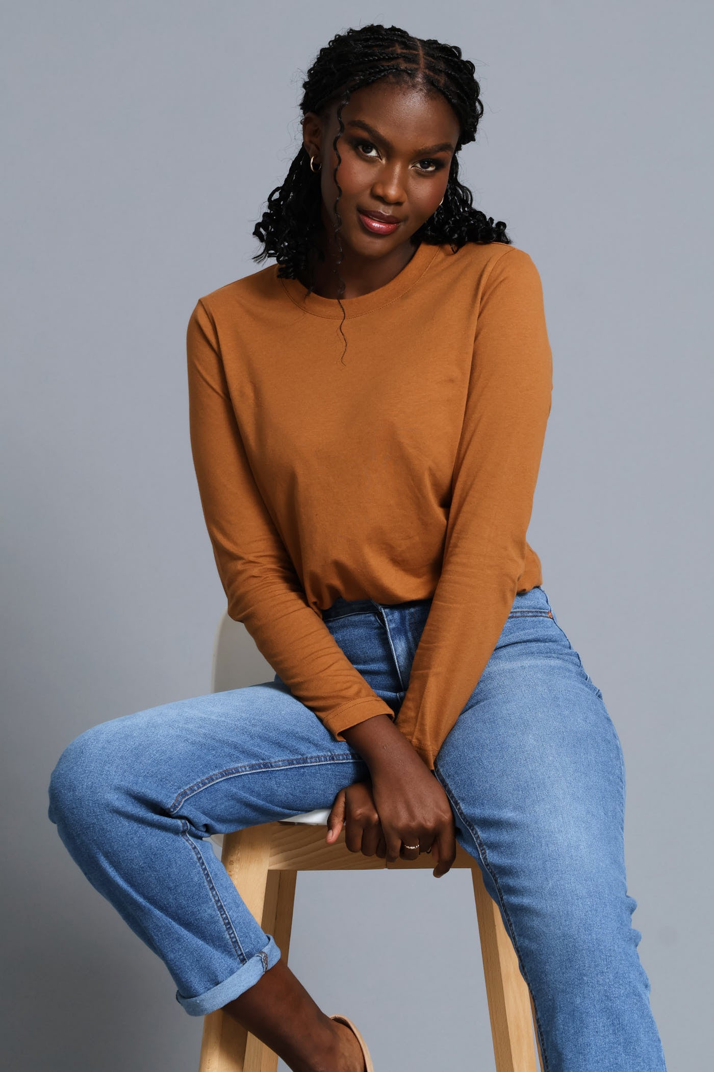Ladies Boxy Step Hem Crew Neck Tee - Tobacco – Edgars Ladies Boxy Step Hem Crew Neck Tee - Tobacco – Edgars