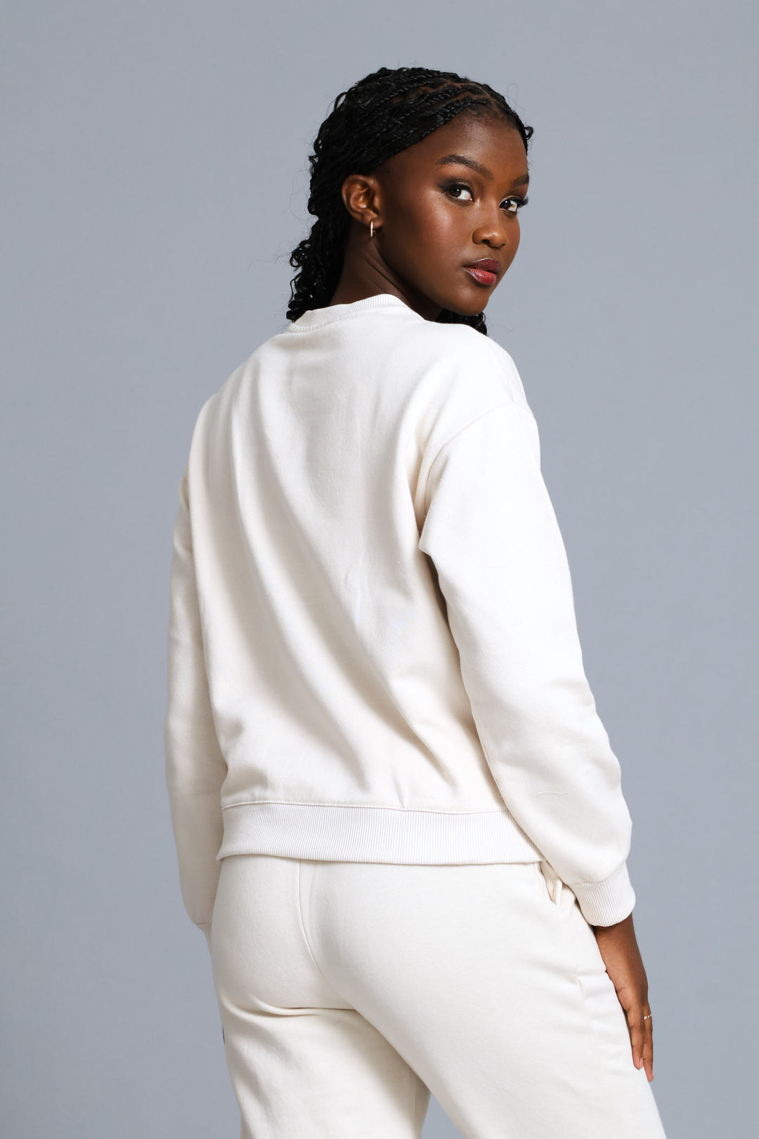 Long Sleeve Screen Print Pullover - Light Stone