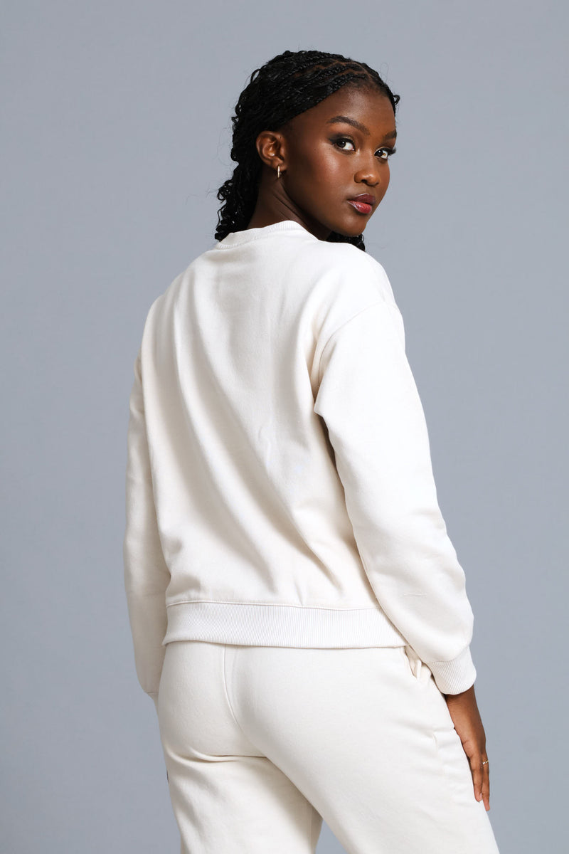 Long Sleeve Screen Print Pullover - Light Stone