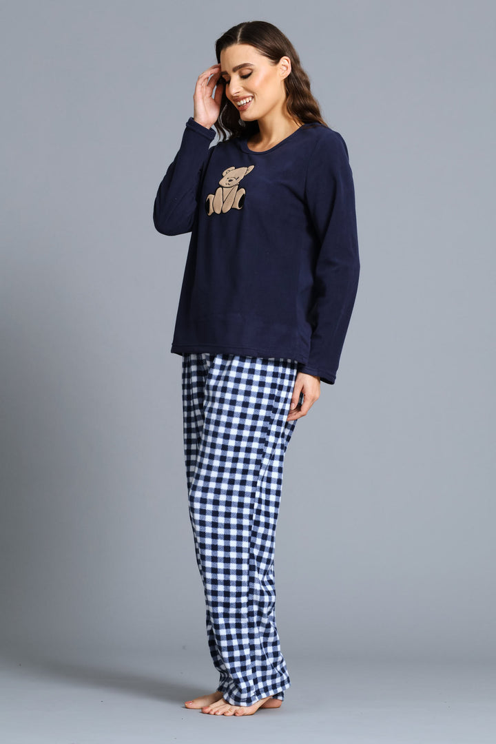 Mothers Day Teddy Polar Fleece Set - Navy