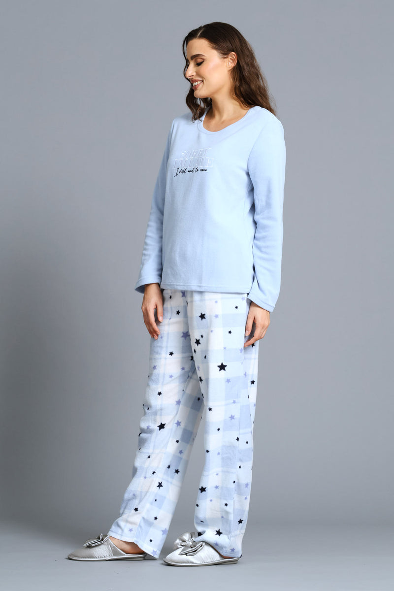 Mothers Day Sorry Im Late Polar Fleece Set - Blue