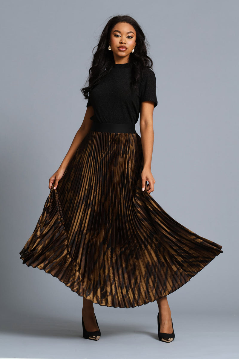 Zebra Print Satin Maxi Skirt - Multi