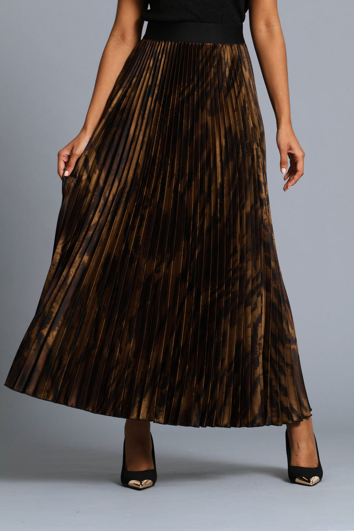 Zebra Print Satin Maxi Skirt - Multi