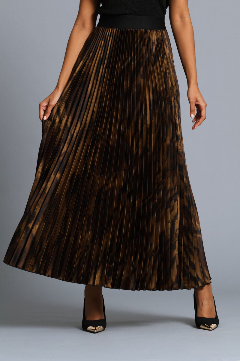 Zebra Print Satin Maxi Skirt - Multi