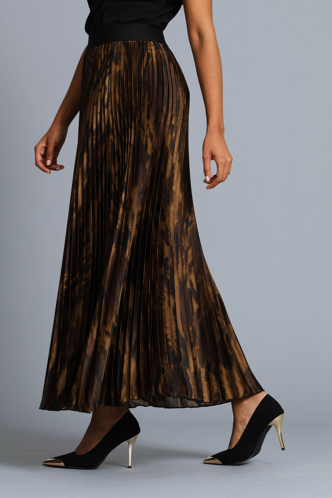 Zebra Print Satin Maxi Skirt - Multi