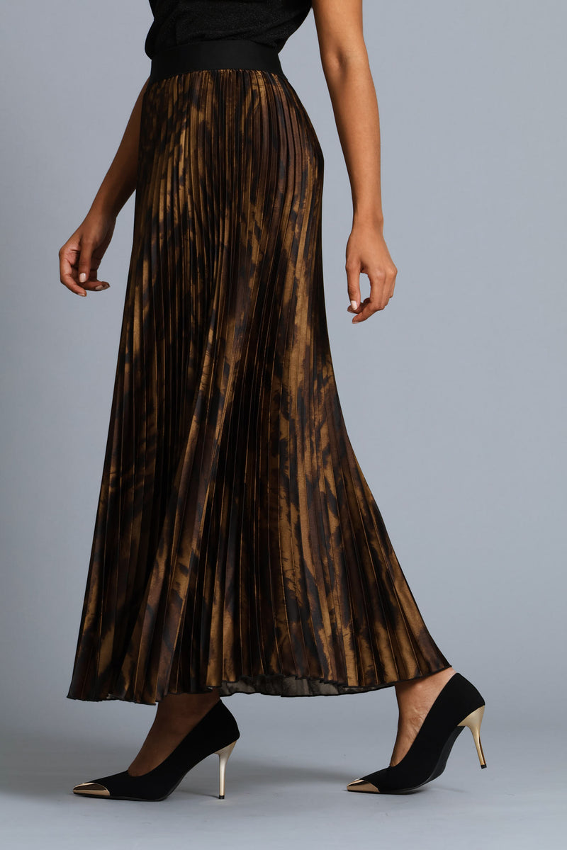 Zebra Print Satin Maxi Skirt - Multi