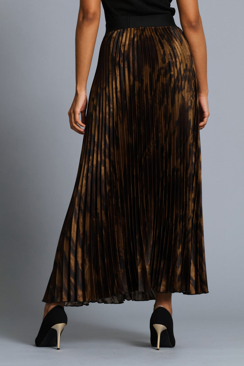 Zebra Print Satin Maxi Skirt - Multi