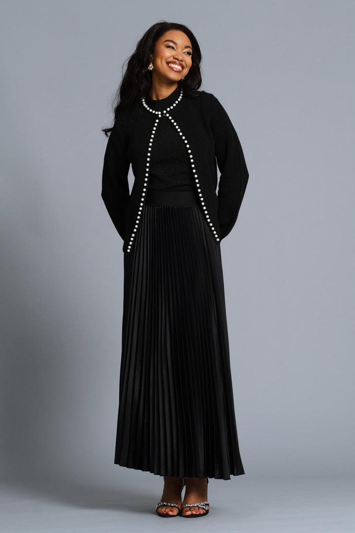 Pearl Edge Cardigan - Black