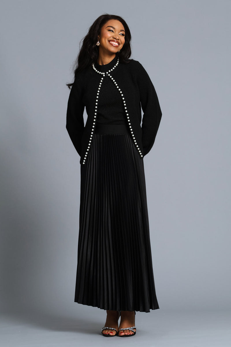 Pearl Edge Cardigan - Black