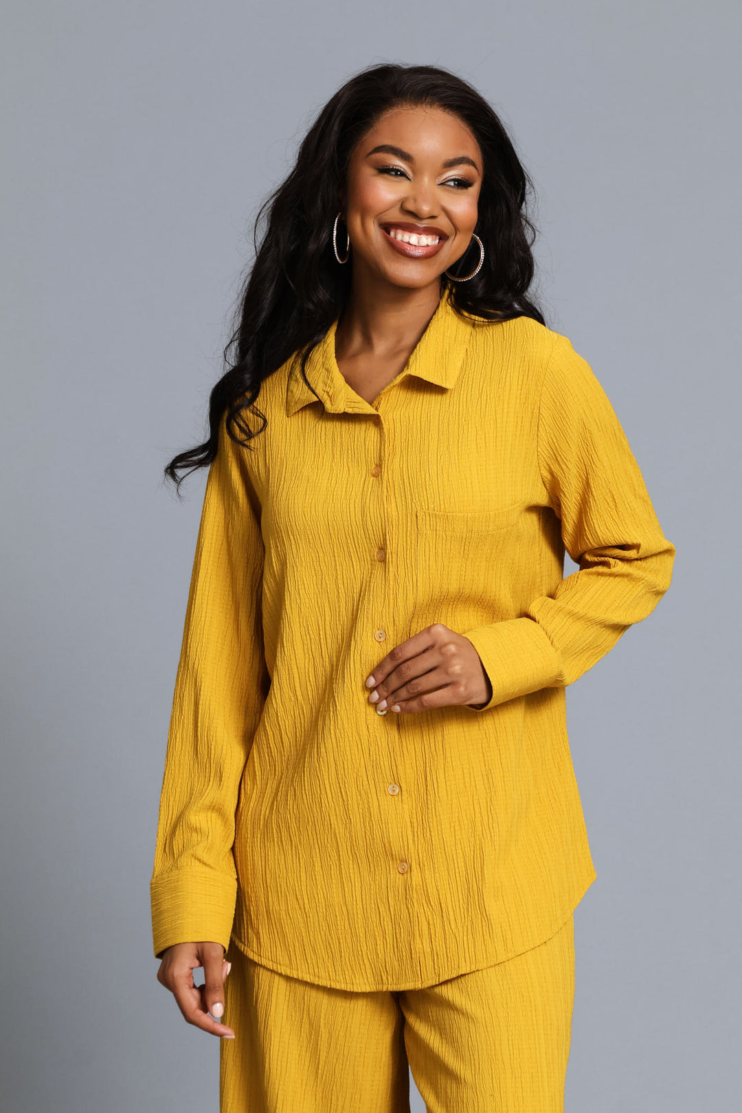 Textured Shirt - Mustard