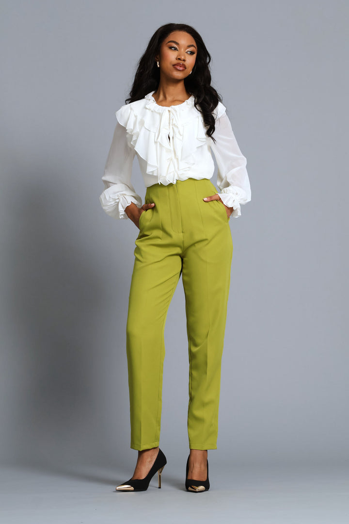 Ruffle Button Through Shirt - Cream
