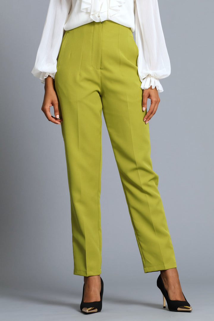 Darted Slim Leg Pant - Chartreuse