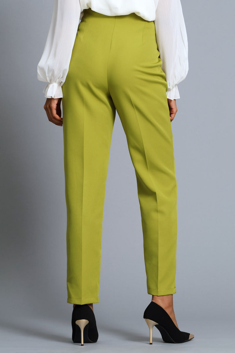 Darted Slim Leg Pant - Chartreuse