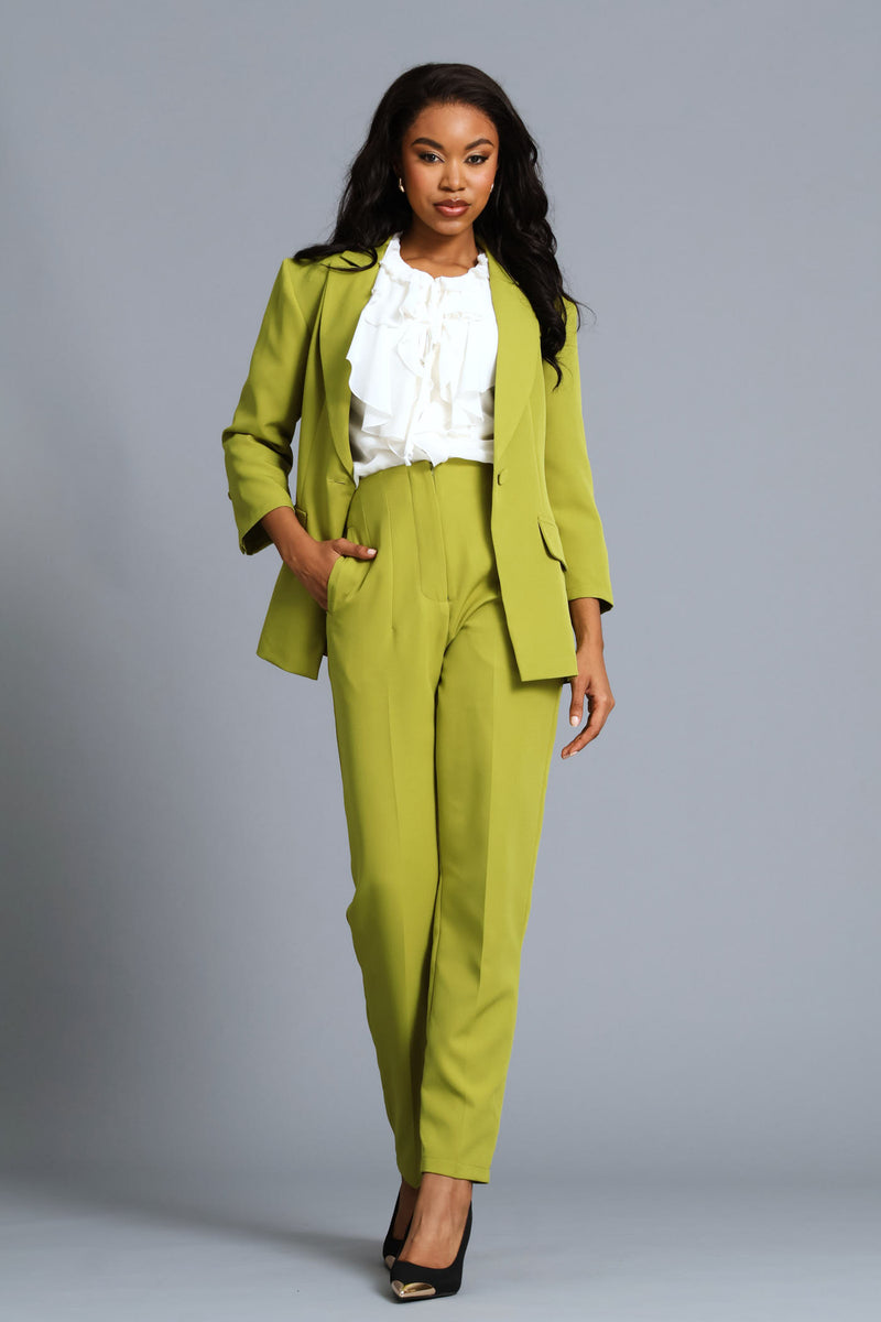 Darted Slim Leg Pant - Chartreuse