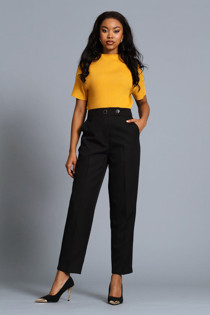 Extended Tab Slimleg Pants - Black