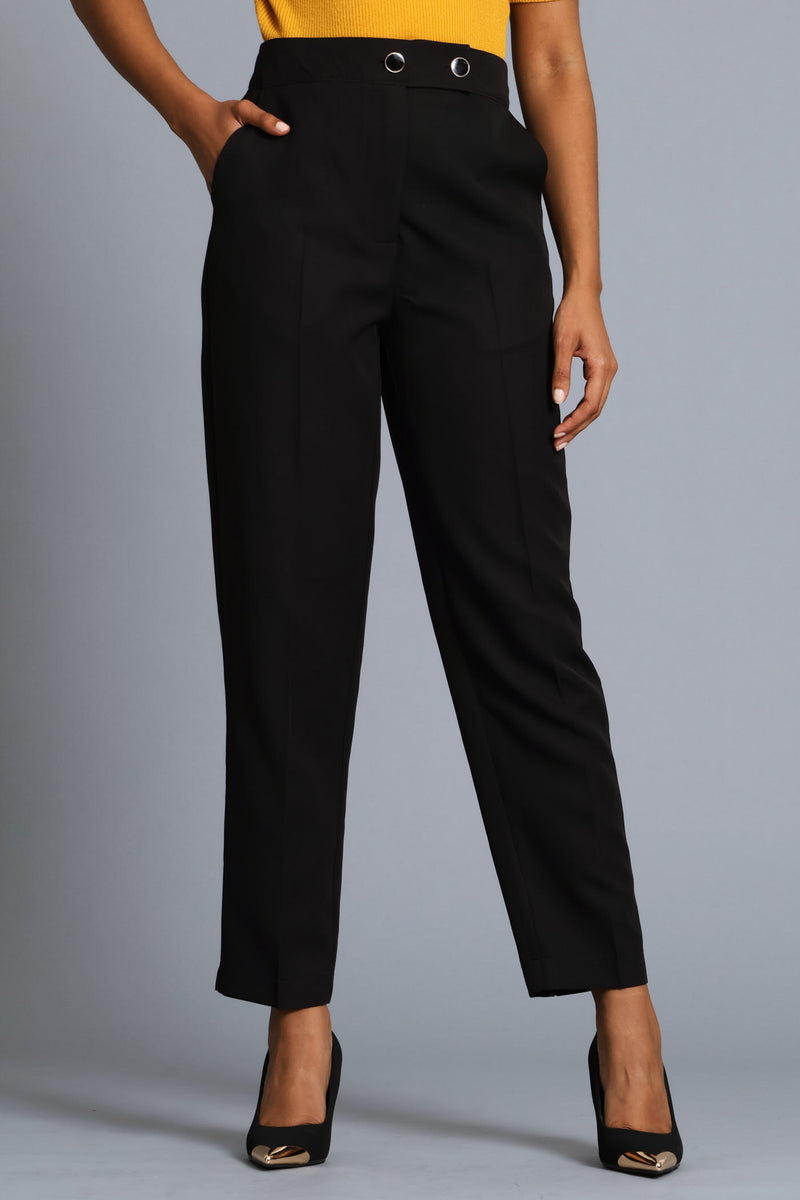 Extended Tab Slimleg Pants - Black