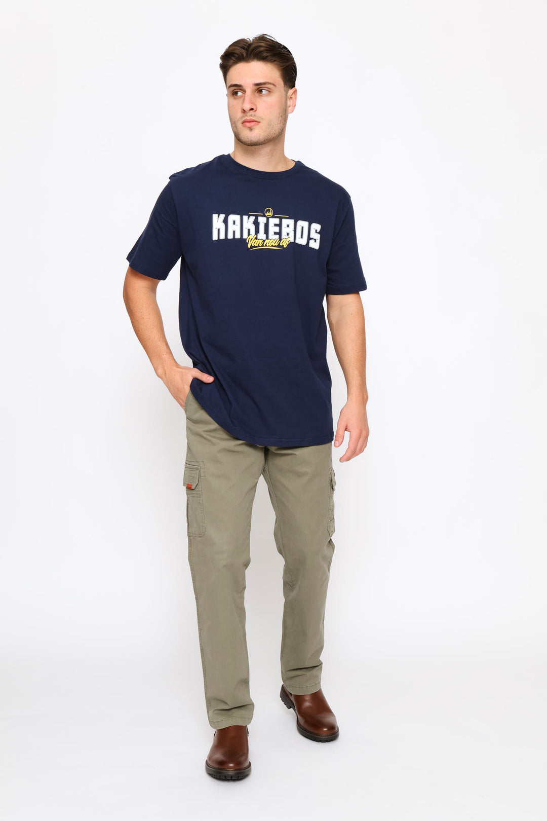 Classic Fit Bold Logo Tee - Navy