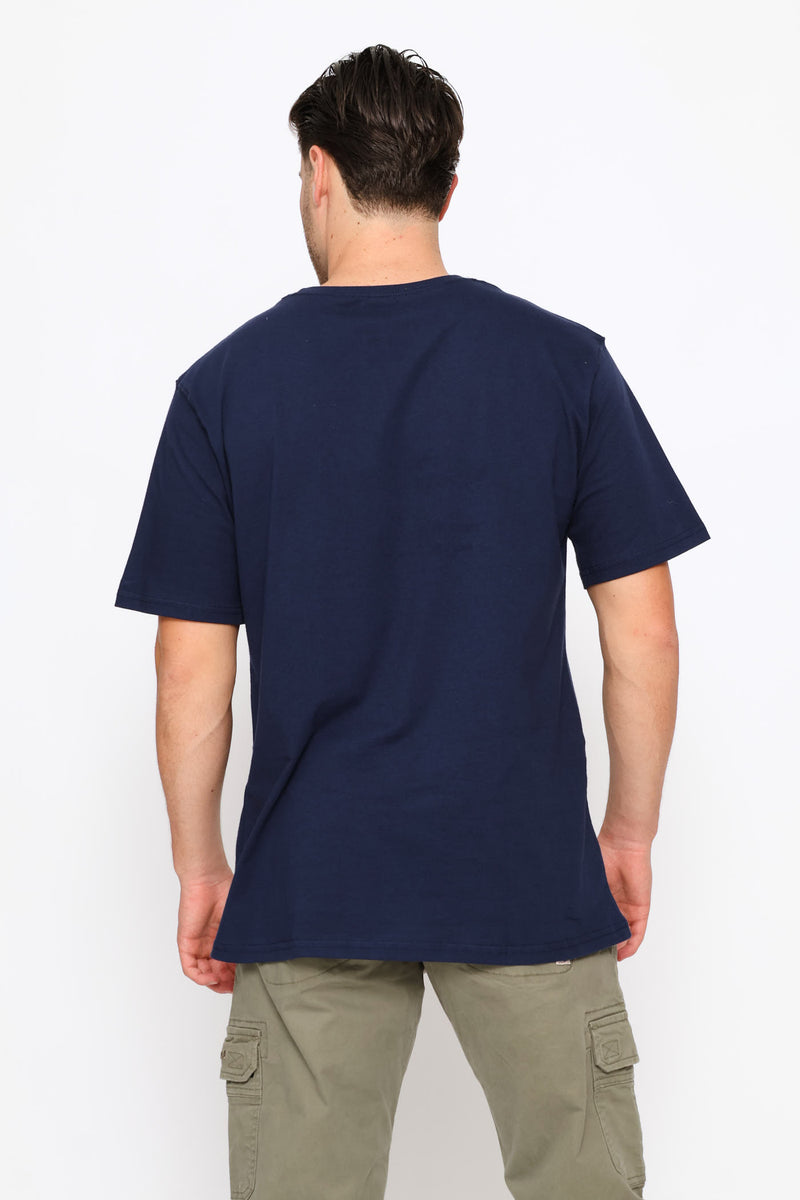 Classic Fit Bold Logo Tee - Navy