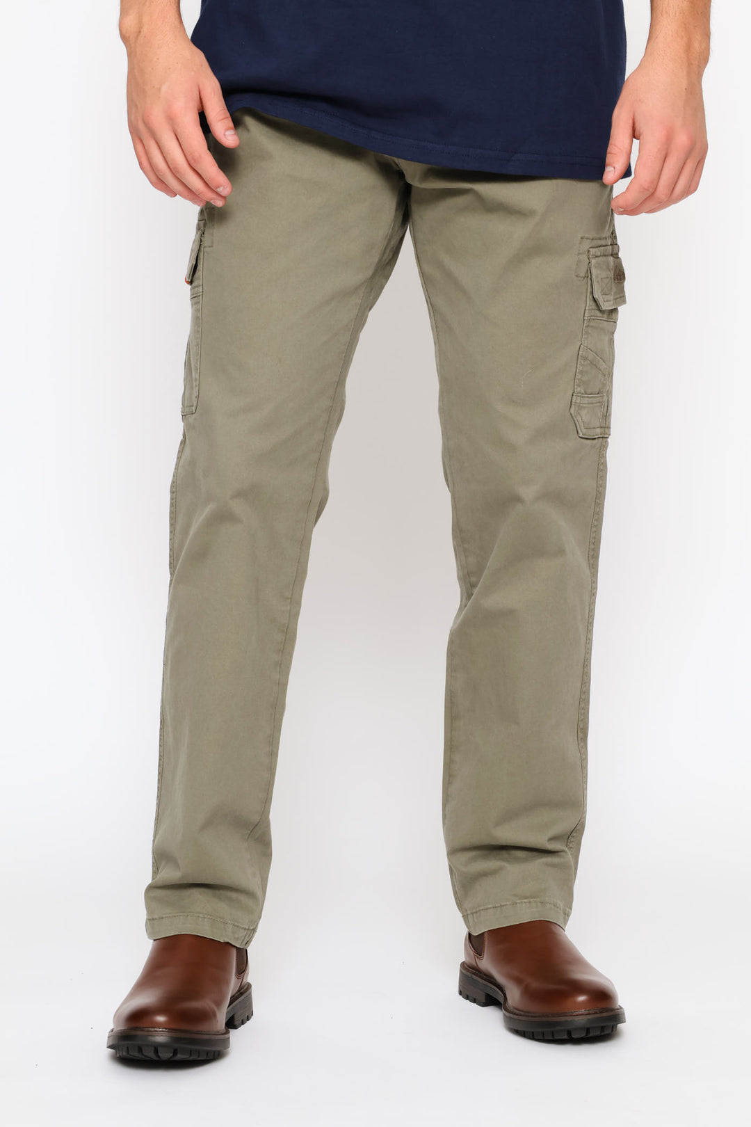 Half Elasticated Waistband Pant - Olive