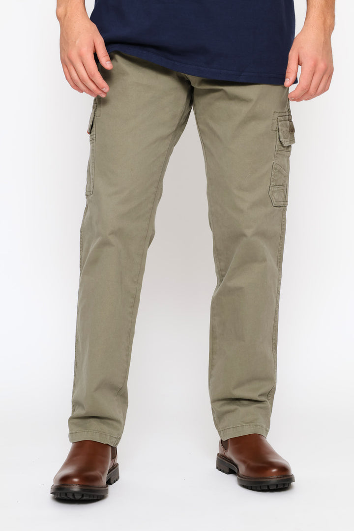 Half Elasticated Waistband Pant - Olive