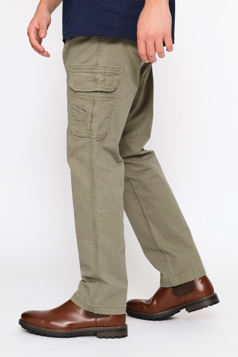 Half Elasticated Waistband Pant - Olive