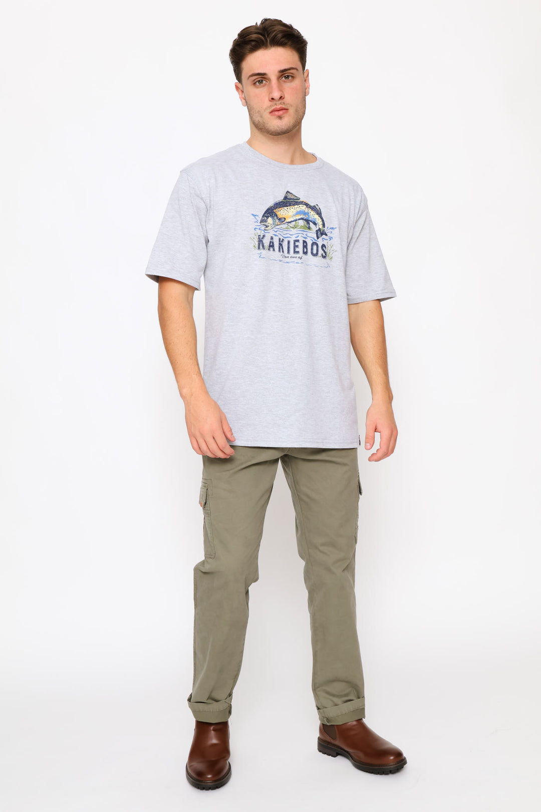 Classic Fit Fish Tee - Grey Melange