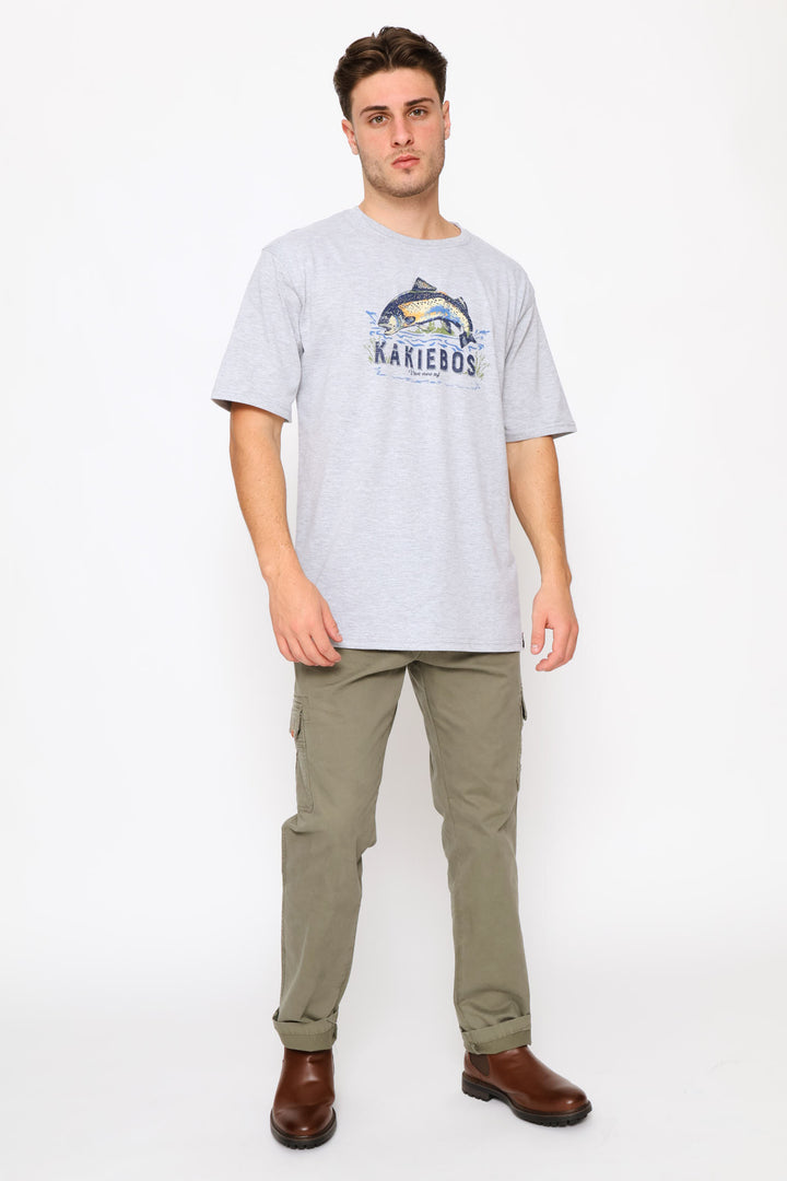 Classic Fit Fish Tee - Grey Melange