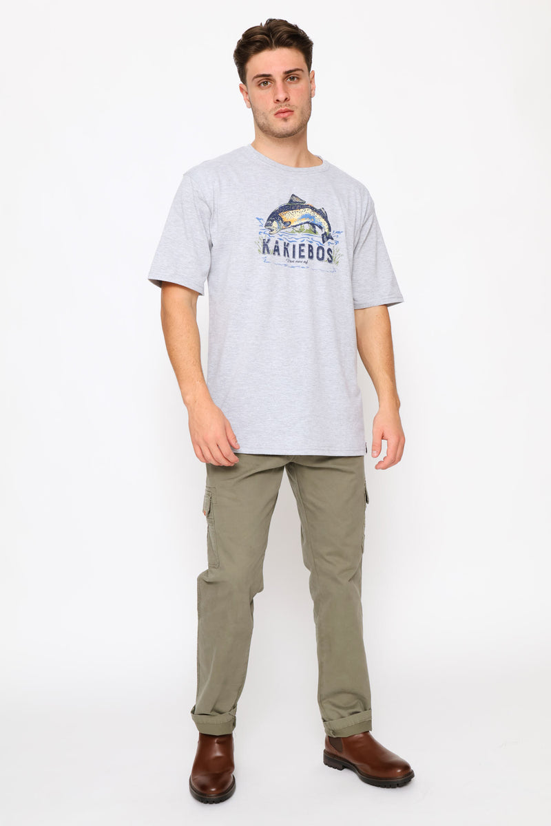 Classic Fit Fish Tee - Grey Melange
