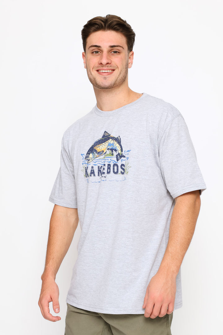 Classic Fit Fish Tee - Grey Melange