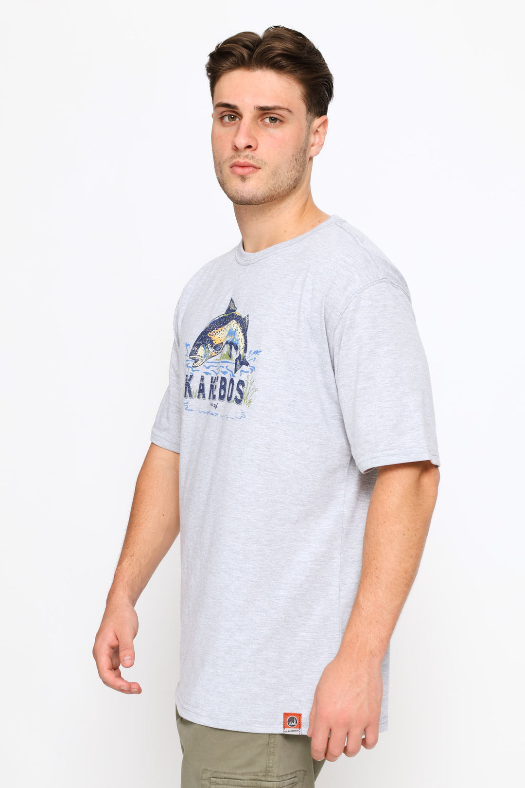 Classic Fit Fish Tee - Grey Melange