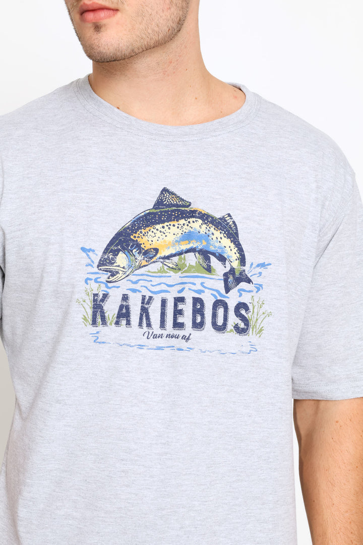Classic Fit Fish Tee - Grey Melange