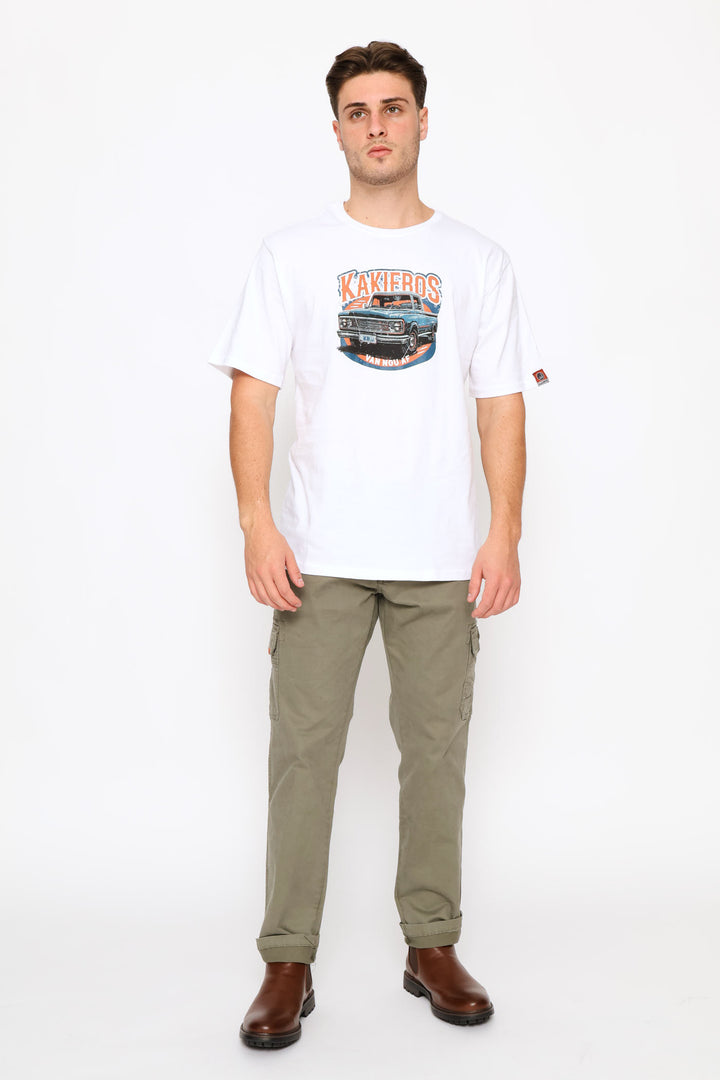 Classic Fit Car Tee - White