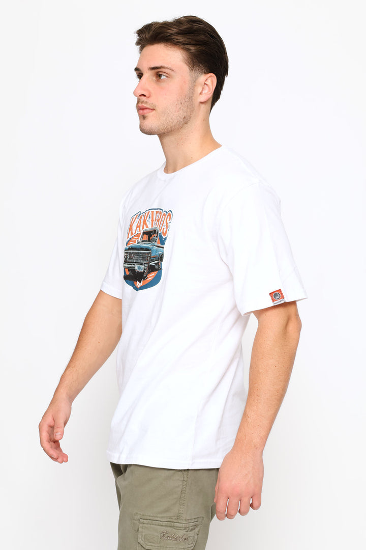 Classic Fit Car Tee - White
