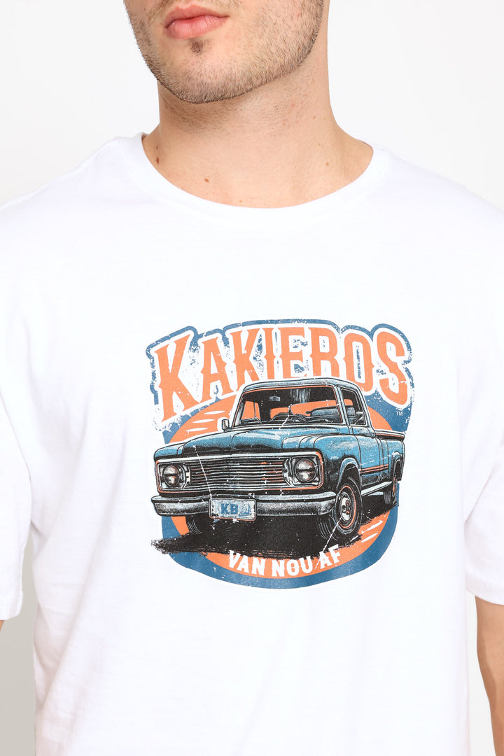Classic Fit Car Tee - White