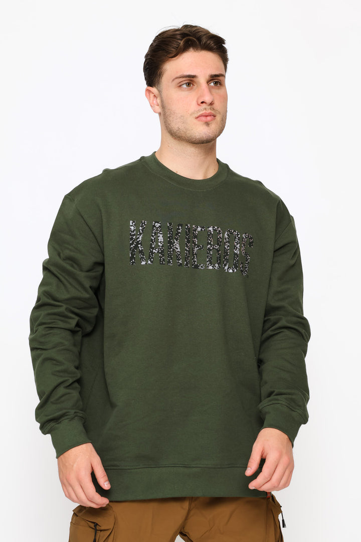 Classic Large Logo Crew Top - Olive