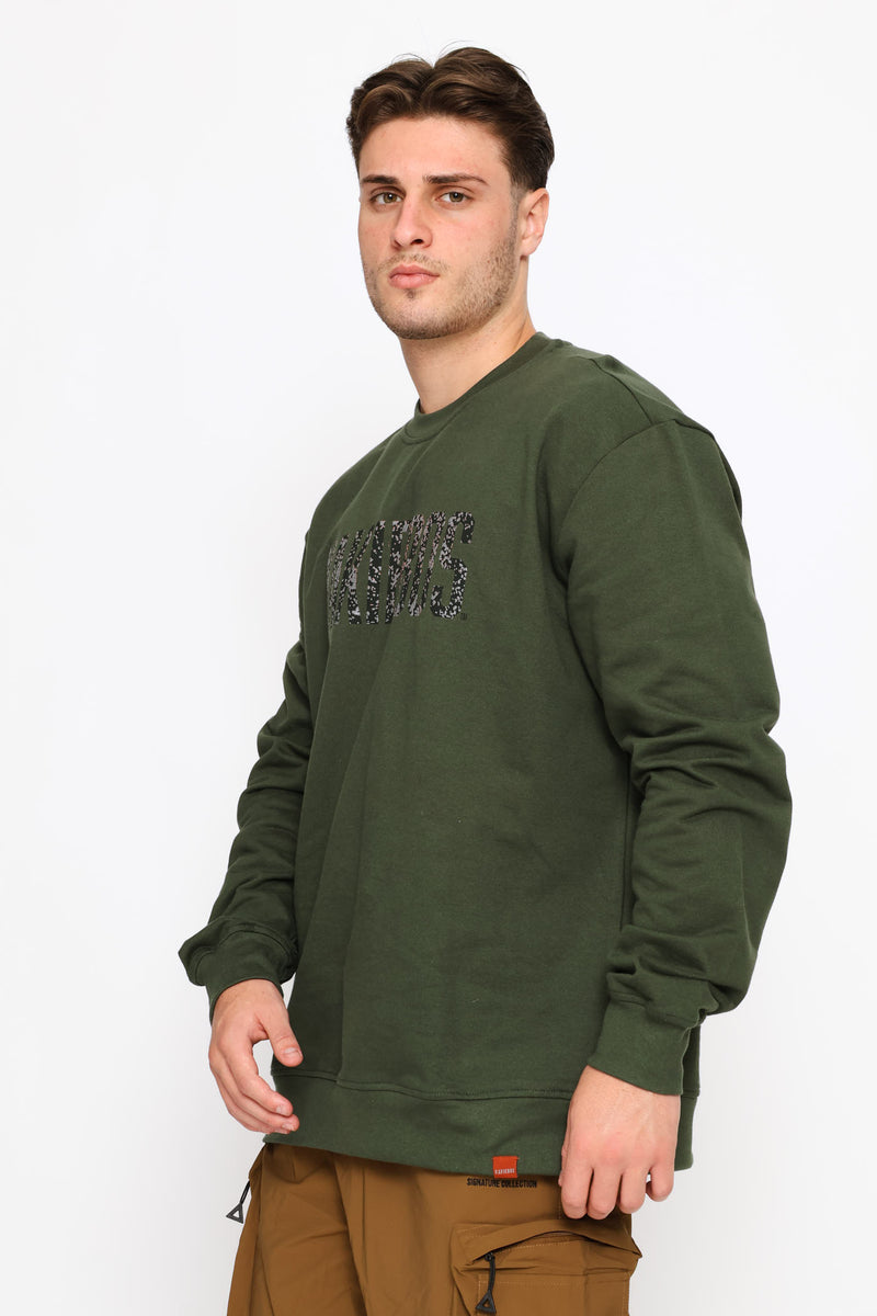 Classic Large Logo Crew Top - Olive