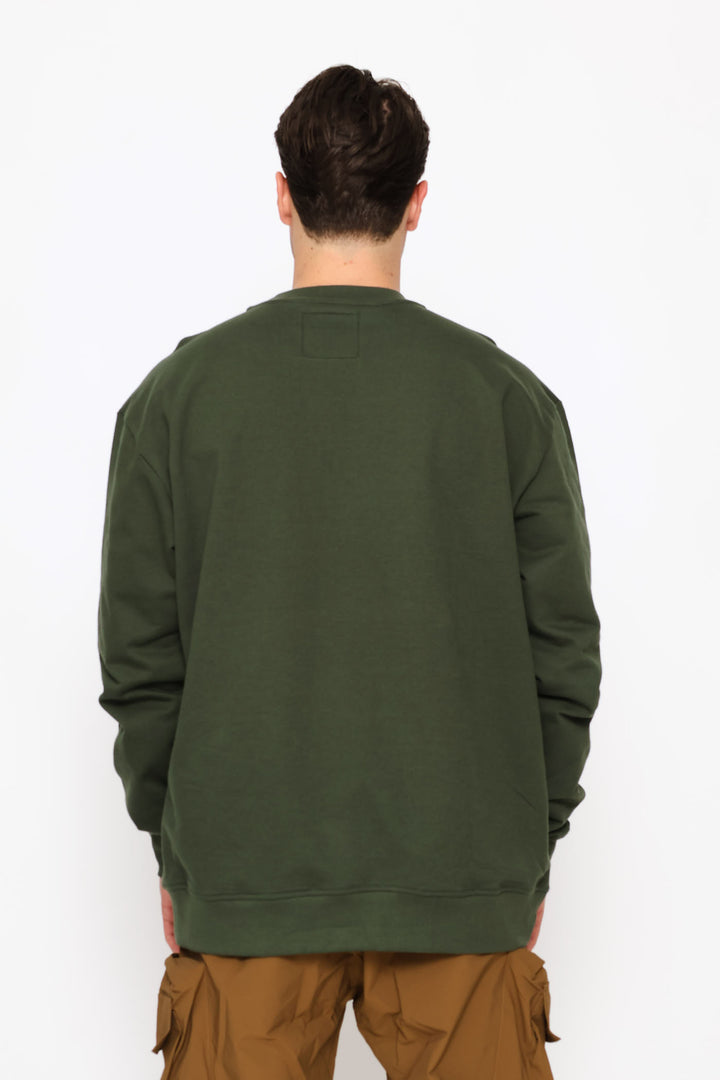 Classic Large Logo Crew Top - Olive