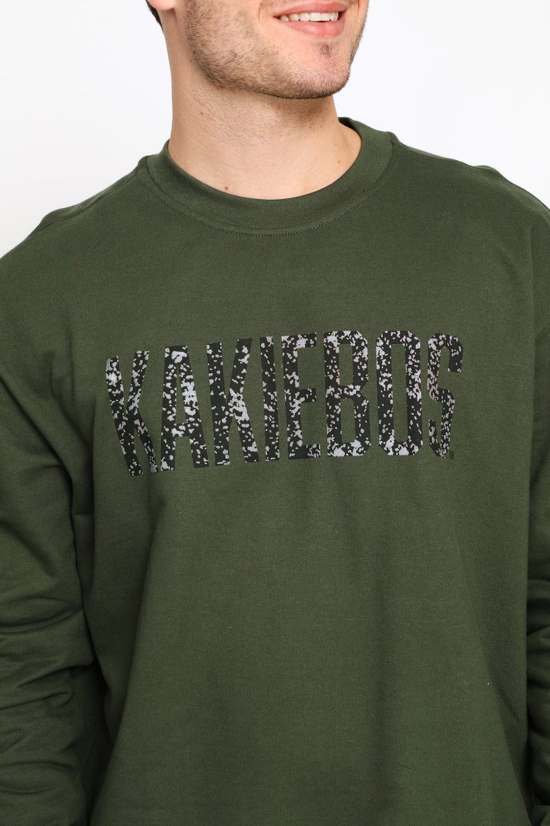 Classic Large Logo Crew Top - Olive