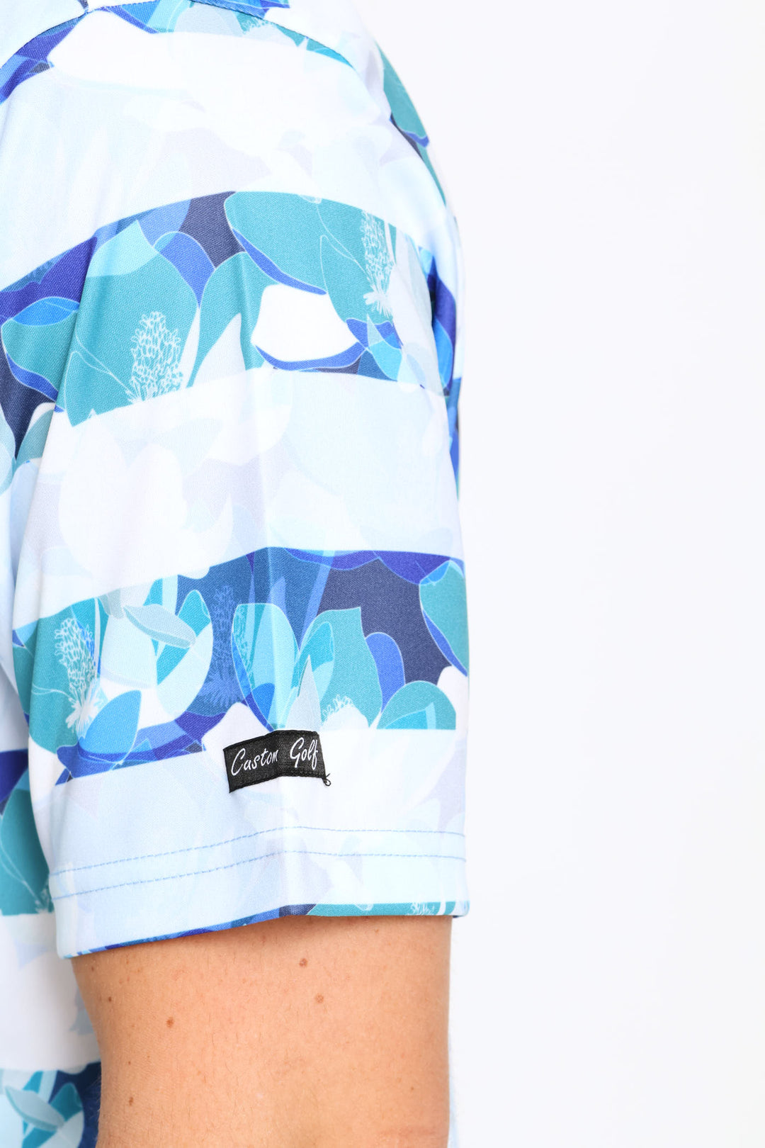 Striped Floral Golfer - White/Blue