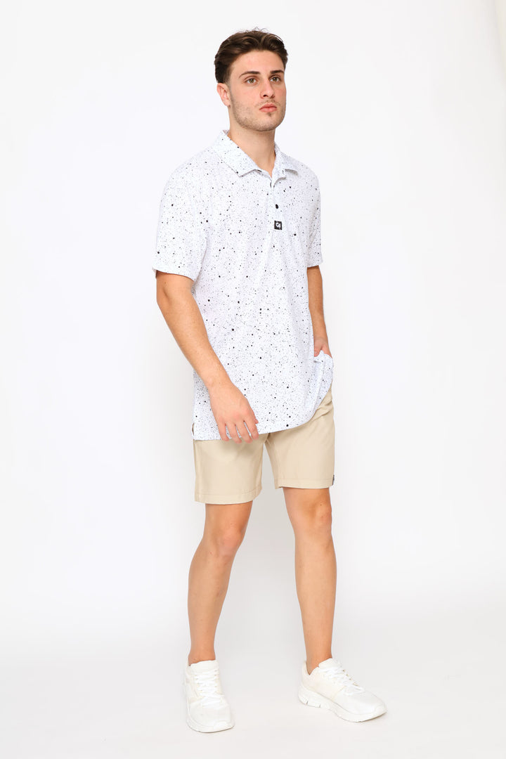 Ink Splatter Golfer - White