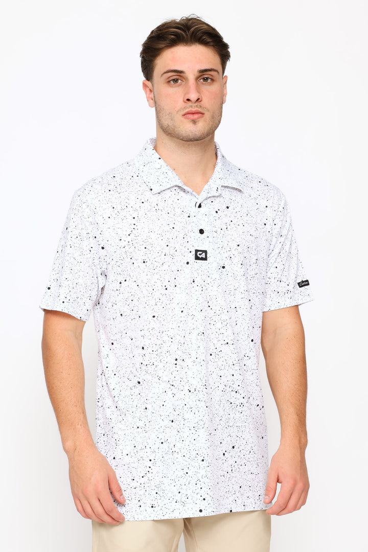 Ink Splatter Golfer - White