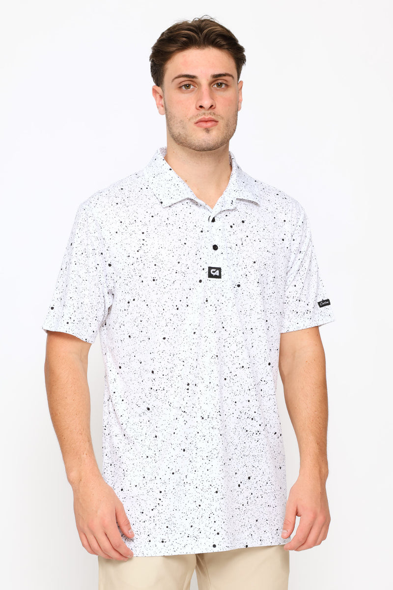 Ink Splatter Golfer - White