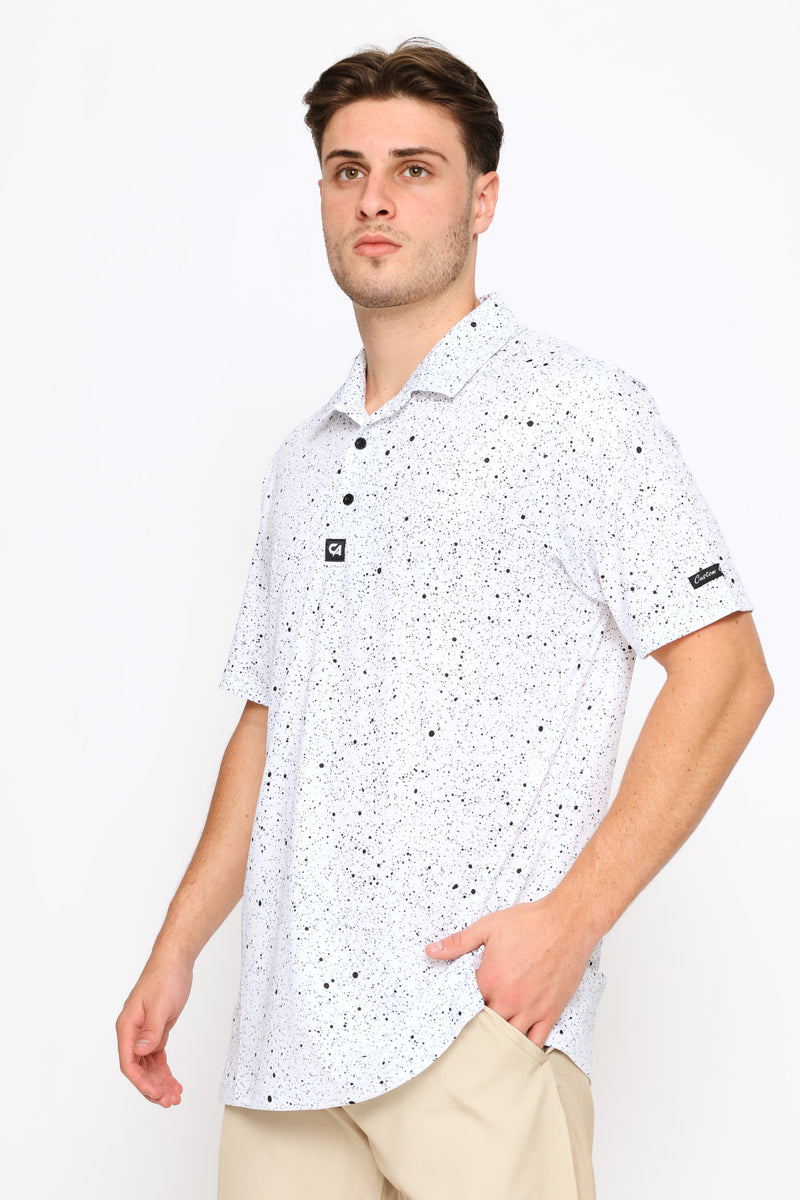 Ink Splatter Golfer - White