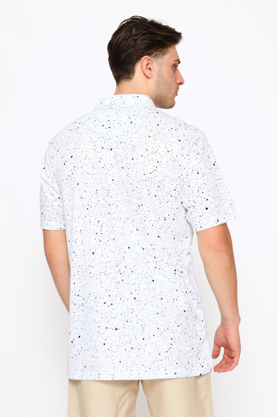 Ink Splatter Golfer - White