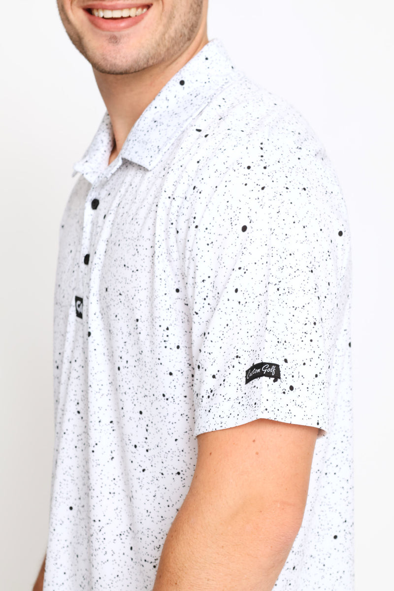 Ink Splatter Golfer - White
