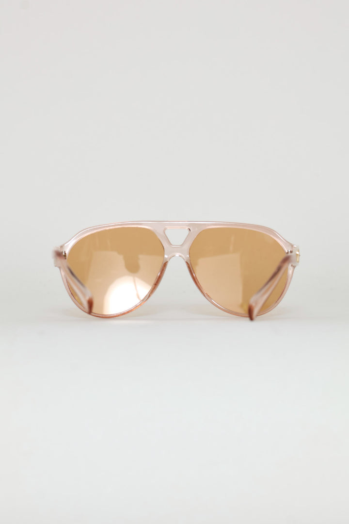 Metal Arm Aviator Sunglasses - Nude