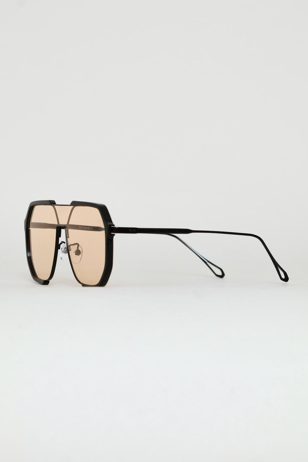 Metal Mono Aviator Sunglasses - Black