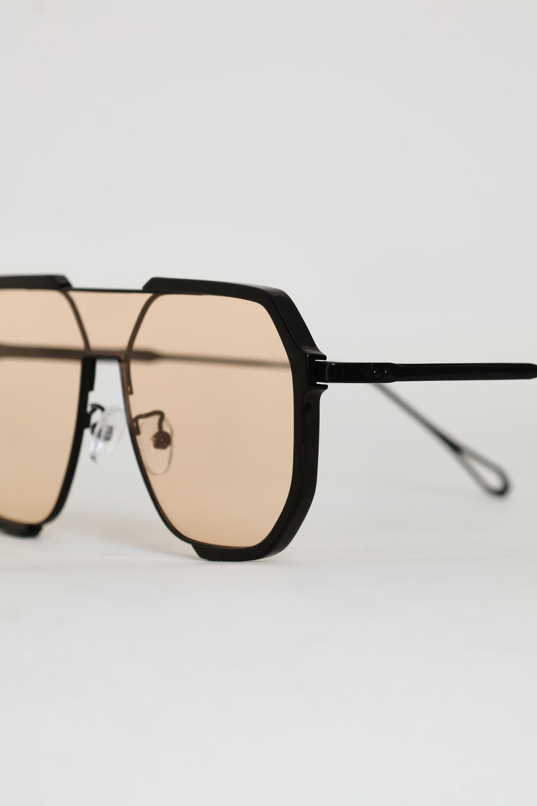Metal Mono Aviator Sunglasses - Black