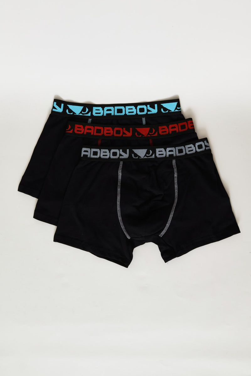 3 Pack Plain Trunks - Black