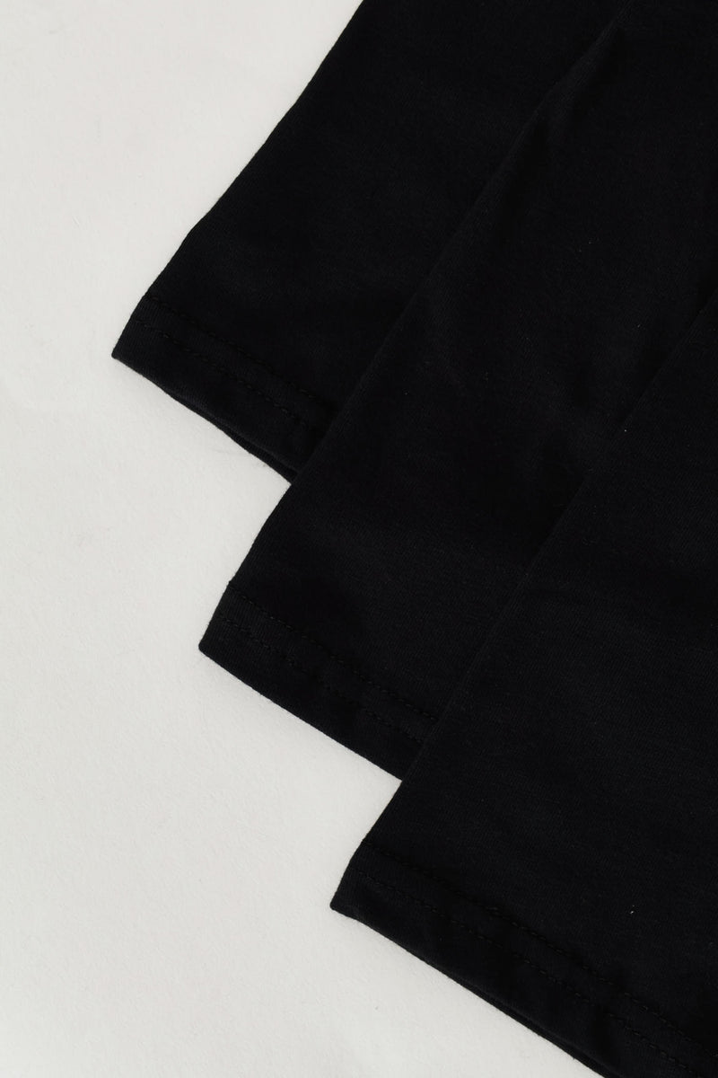 3 Pack Plain Trunks - Black
